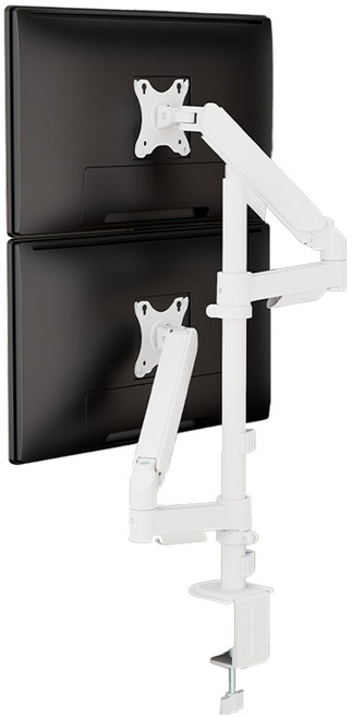 엔산마운트 LDT-C25P 듀얼 파이프형 폴타입 모니터암 모니터거치대, 화이트