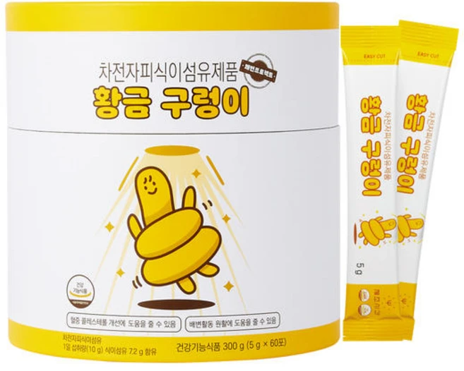 황금구렁이 차전자피 식이섬유 오리지널 대용량 60포, 30g, 1개 - 쿠팡