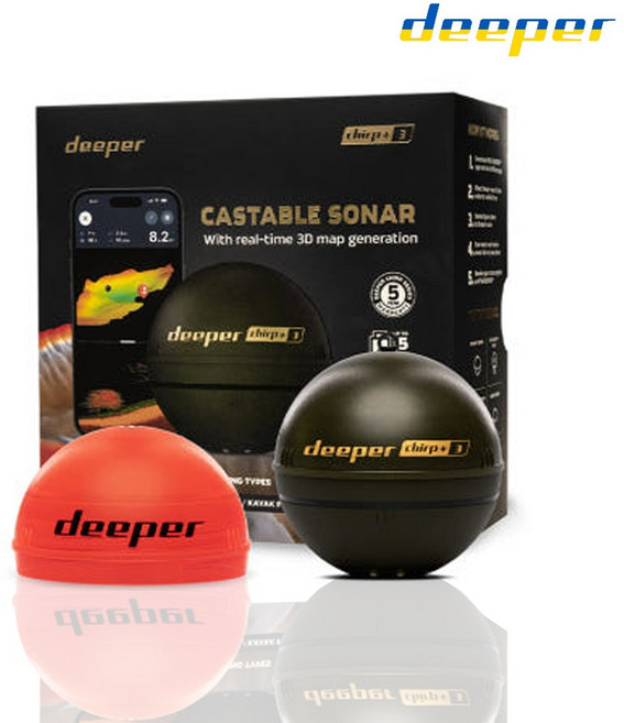 디퍼 처프플러스3 무선 어탐기 어군탐지기 수온 수심 측정, 1개, 블랙