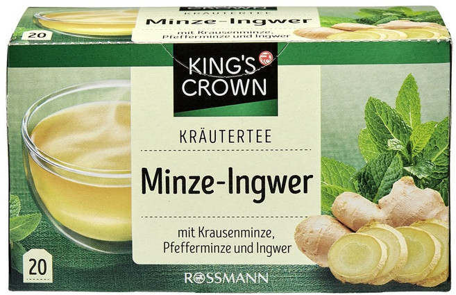 로스만 킹스 크라운 허브티 민트 생강 20티백, 1개, 20개입