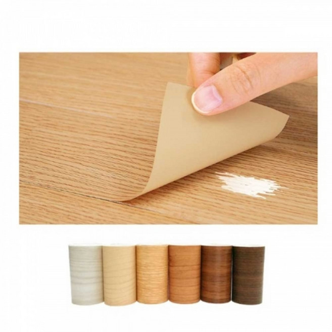 (3개) 마루바닥 찍힘 긁힘 복구 무늬목 보수지 45cm 2매입 스크래치 보수용 MRB12381039 마롱방, 화이트