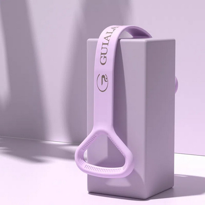 A&R 開肩美背莫蘭迪果凍系列八字拉力器 20磅彈力帶 瑜伽繩 三色可選, 果凍紫, 1個