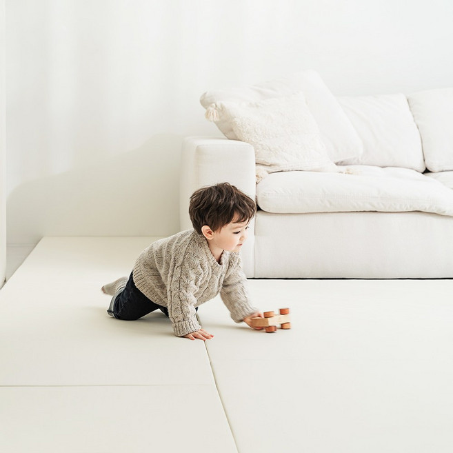 리포소홈 층간소음 틈새없는 안심 폴더매트 원매트 아기 유아 거실 놀이방, 아이보리