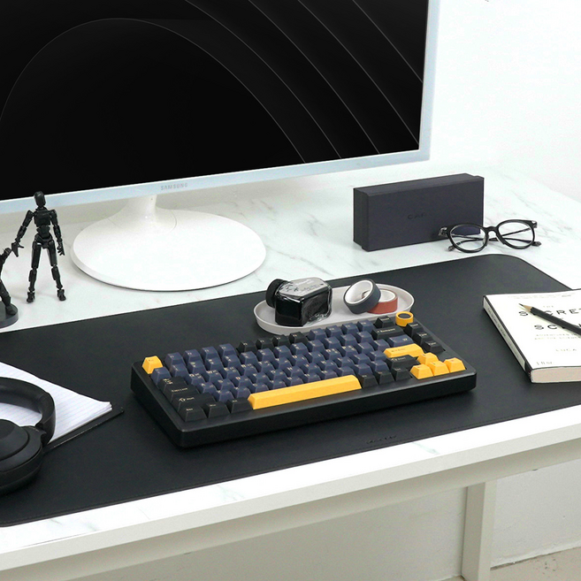 QSENN Q75 PBT 풀윤활 가스켓 유무선 기계식 키보드 블랙 민트축V1, 민트축