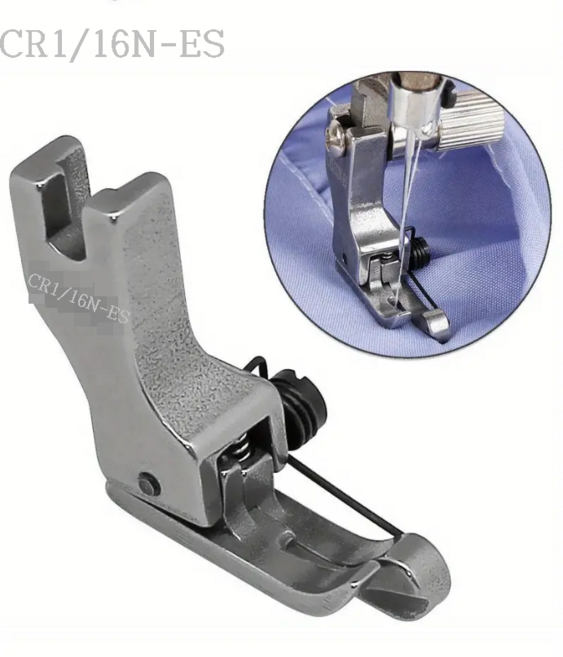 미싱부속나라 공업용 CR1/16N-ES CL1/16N-ES 스프링식 스테치 좁은노루발 신형 스테치 노루발 좌 우, 1개, CR1/16N-ES(오른쪽)