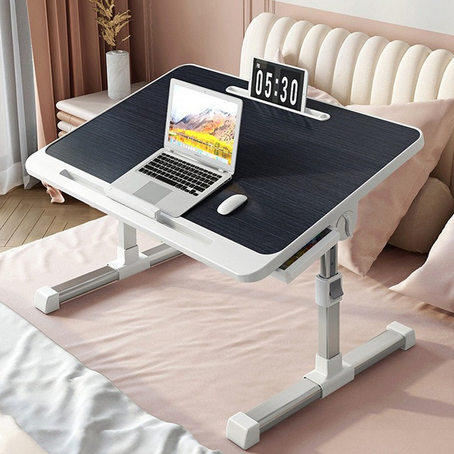 KCJ 다용도 접이식 테이블 7단 높이 각도 조절 베드 트레이 FT-10, 블랙