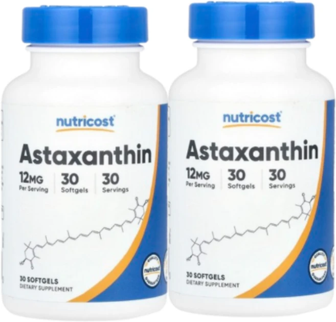 뉴트리코스트 아스타잔틴 12mg 소프트젤 30정 2병, 2개 - 쿠팡