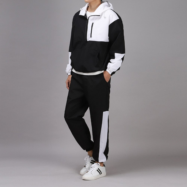 후앙스 오버핏 타슬란 지퍼배색 아노락 조거 세트 TBTP-554