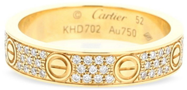 4위 - 까르띠에 중고 2020 yellow gold Love diamond ring
