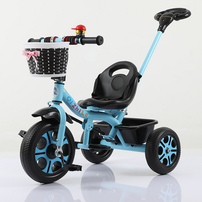 Qi Zhi Le 兒童三輪腳踏車, 高配帶推把藍:如圖所示, 1個