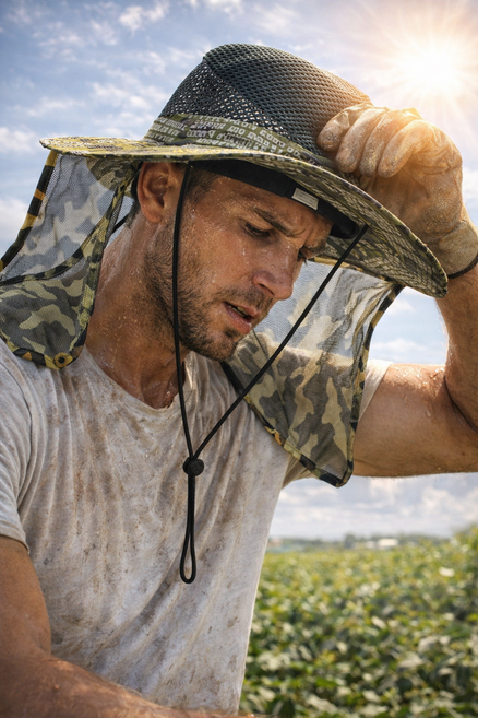 사파리넥커버모자 사파리모자 정글모자 예초모자 제초모자 작업모자
