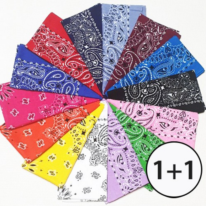 빅 페이즐리 반다나 등산 손수건 두건 1+1