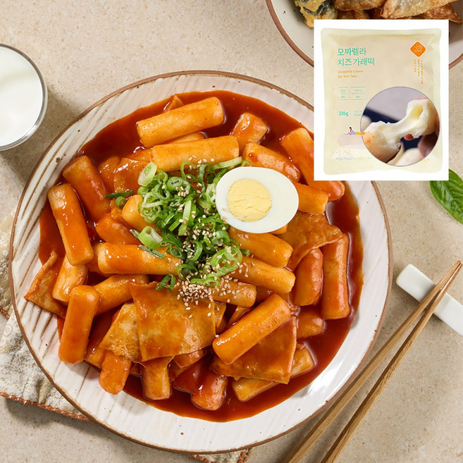 매콤 떡볶이 밀키트 2인분 (모짜렐라 치즈 가래떡 증정), 1세트, 480g