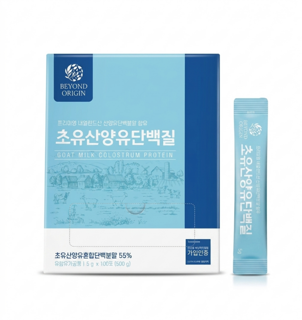 [1+1] 비욘드오리진 초유산양유단백질 5g x 200포, 500g, 2개
