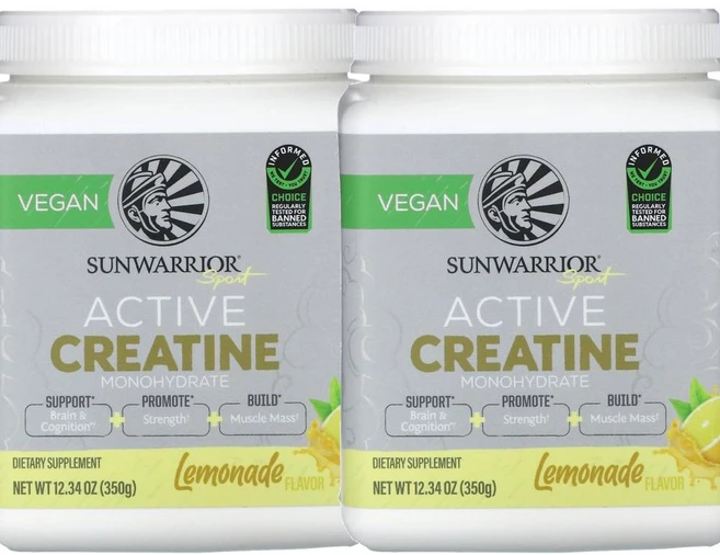 썬워리어 스포츠 액티브 크레아틴 모노하이드레이트 350 g Sunwarrior Sport Active Creatine Monohydrate Lemonade 350g, 2개 - 쿠팡