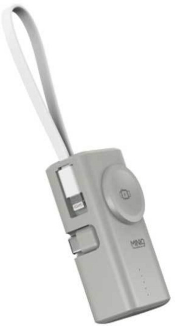 MINIQ 行動電源 膠囊 快充 MD-BP078-Qi MD-BP079-Qi 3000MAH 台灣製, 1個, 灰(MD-BP078-Qi)
