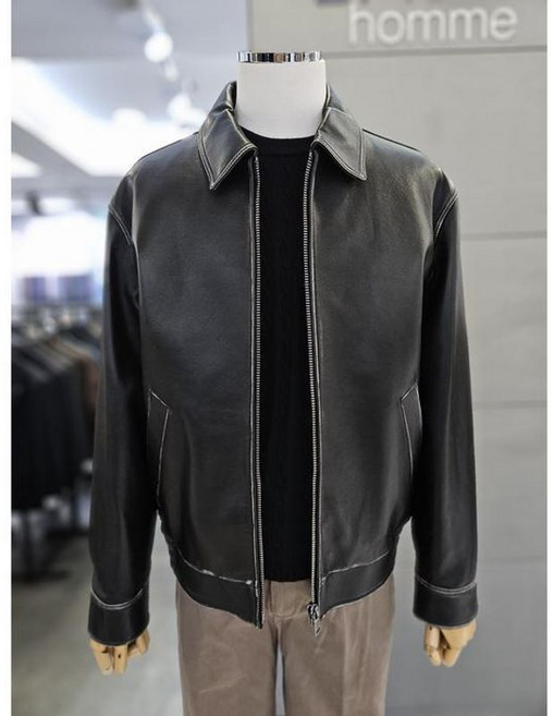 바쏘옴므 세이브존03 남자 블랙 양가죽 블루종 점퍼 WSAFY3GU17A