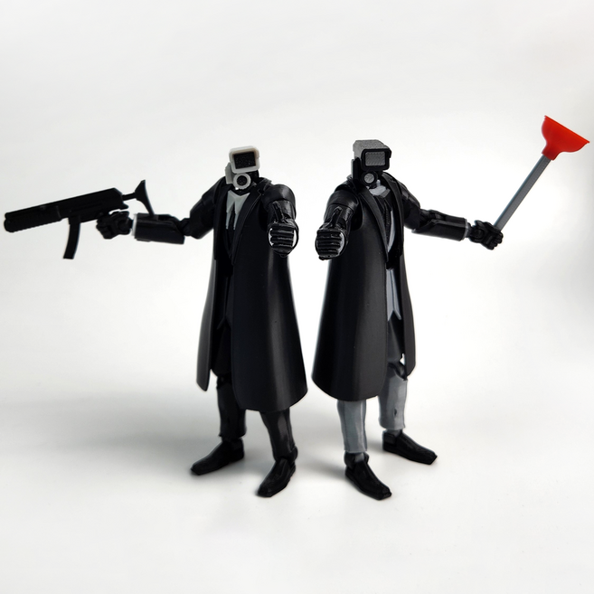 스키비디 토일렛 카메라맨 다관절 액션 피규어 DUMMY13 T13 Titan 3D프린팅, 카메라맨(블랙1개), 1개