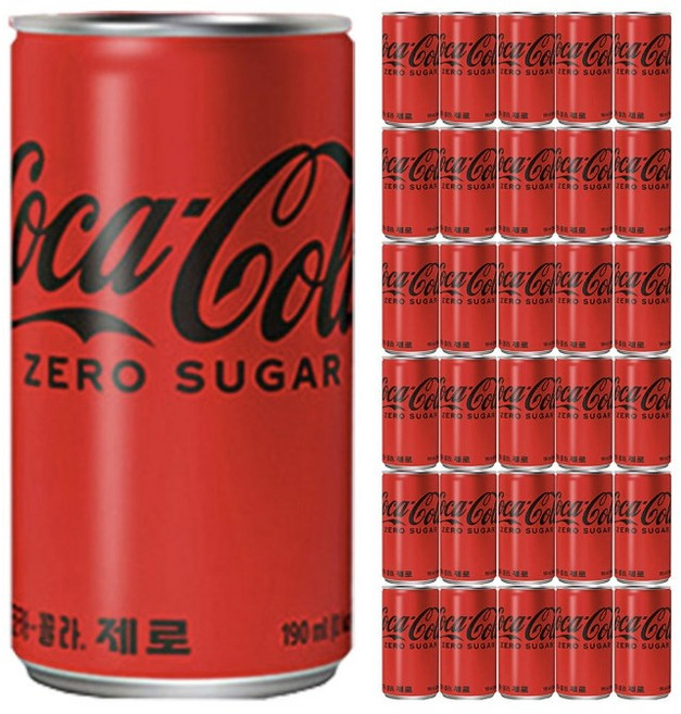 코카콜라 제로 캔, 30개, 190ml