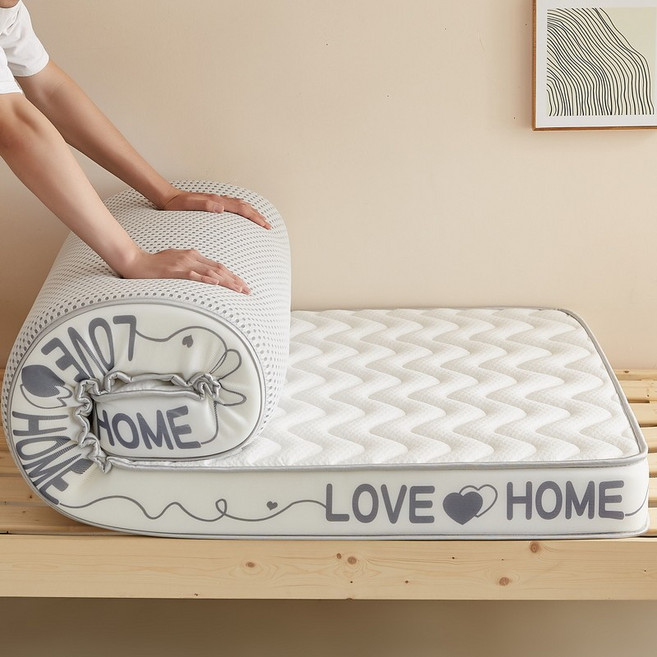 LOVE系列 針織棉乳膠記憶海綿床墊, 白灰色