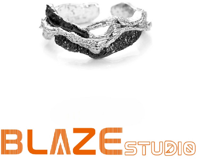 BLAZE 灰燼戒指 液態金屬黑色流動可調節戒指