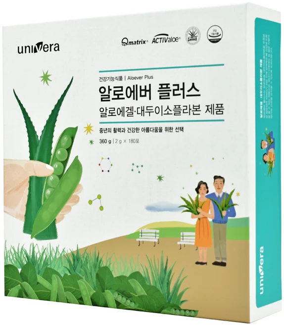 유니베라 알로에버 플러스 360g(2g x180포), 180개, 2g - 쿠팡