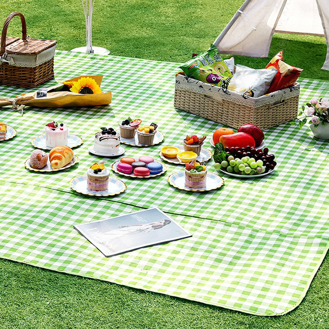 허니잼 대형 방수 피크닉매트 돗자리 캠핑매트 3color, 애플그린
