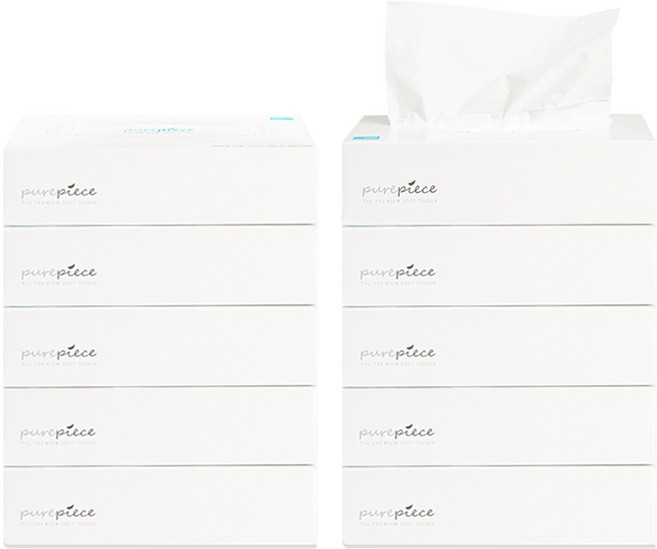 먼지없는 천연펄프 미용티슈 각티슈 240매 2겹, 5개입, 2세트