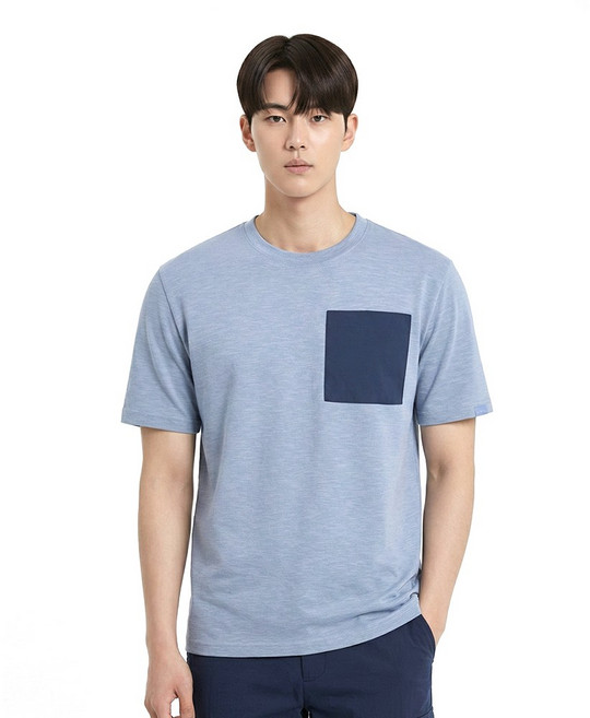 콜핑 2102TK565U 포켓 기본 면100% 남여공용 라운드 등산 반팔 티셔츠