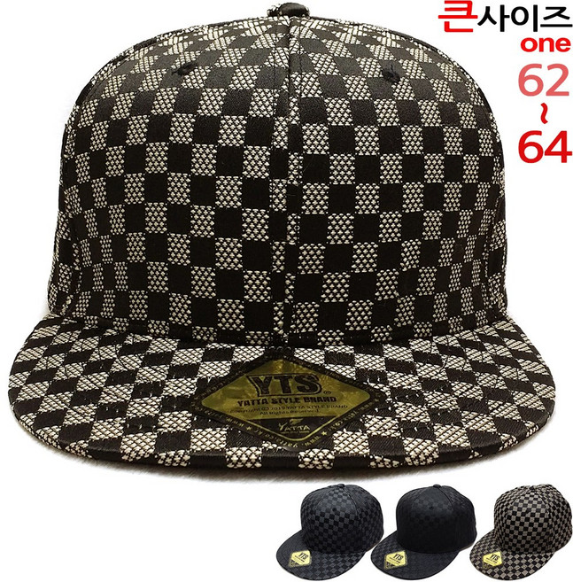 이럭셔리클럽 빅사이즈 체크무늬 스냅백-CAP190371