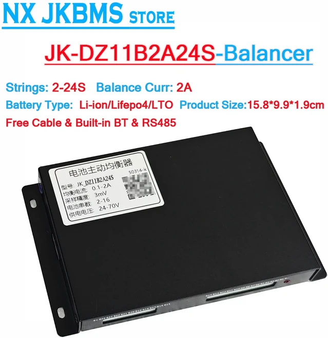 8s 16s 24S JK 이퀄라이저 밸런서 B2A16S Lifepo4 48v 2a 10a BMS 셀 Nmc 스마트 NX DZ11 BT, 02 DZ11B2A24S and Board