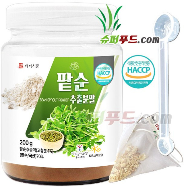 HACCP 식약처 인증 팥순 추출물 아주키사포닌 II 팥순가루 팥순분말 팥순추출액 팥순추출분말 + 슈퍼푸드.com 연자육 티백, 1세트, 201g