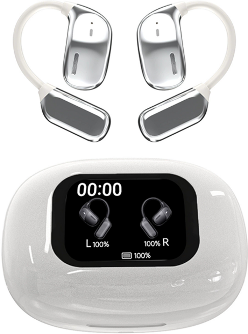 SMABAT 실시간 오픈형 통역 이어폰 AI 동시통역 이어폰 무선 이어폰 ai 번역기 음성 번역 150개 언어 지원, 화이트, 10231