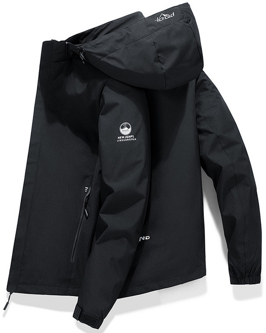 에버유어스 아웃도어 등산복 바람막이 남녀 봄 퓨어 컬러 탈부착 트레이닝 등산복 블랙 그린