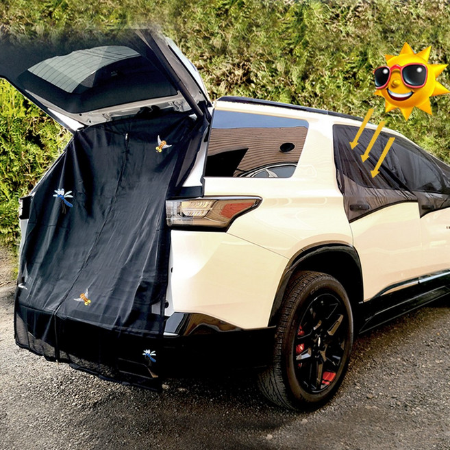 벤비아믹스 쉐보레 트래버스 차박 모기장 풀세트 앞문 뒷문 트렁크 썬루프 캠핑 방충망 차크닉 햇빛가리개 사생활보호 00362