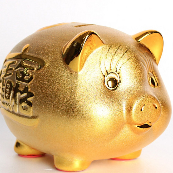 황금돼지 복돼지 저금통 소/중/대 집들이 선물 인테리어, 황금돼지-중, 도자
