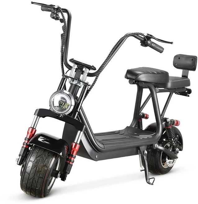 광폭 타이어 배터리 자동차 스쿠터 전기 시티코코 오토바이, 01 Black