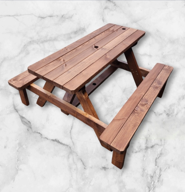 [이베스타] A형 미니야외 원목테이블/야외테이블, 1200무도색, 무타공