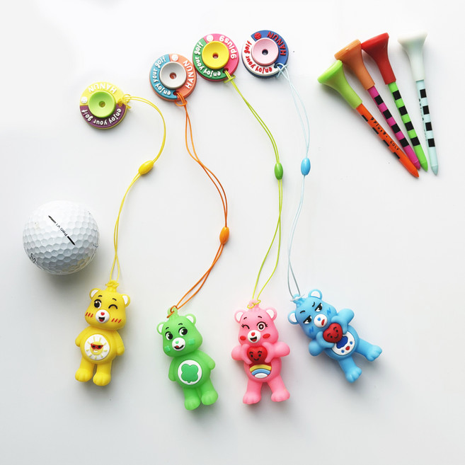 골프티걸이 하트곰 4종세트 티샷 분실방지 캐디용품 버디나비 골프답례 선물 티고리 티꽂이, 4개, free