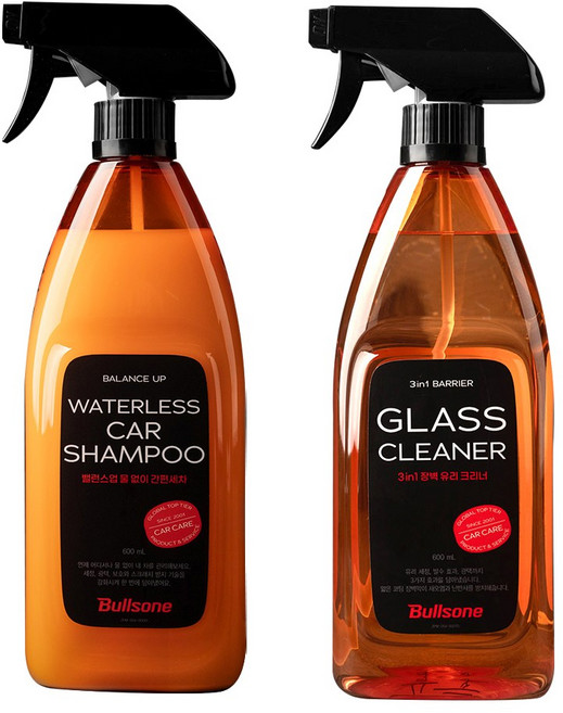 불스원 유리크리너 + 물없이 간편세차 600ml 2종 set 유리세정제 간편세차, 1개