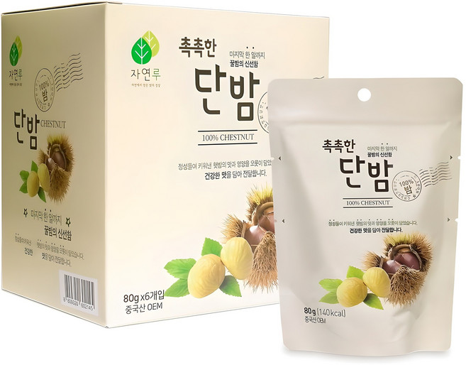 자연루 촉촉한 단밤, 80g, 6개