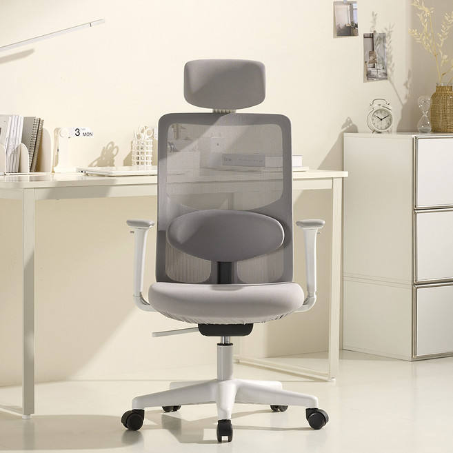 유어체어스 국내생산 첼로 책상 컴퓨터 사무용 사무실 공부 학생의자, 화이트 허리받침+조절팔세트