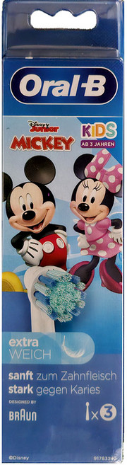 오랄비 EB10K-3 (미키마우스) 디즈니 어린이 전동칫솔모 1팩(3개), 1개, EB10K-3 미키마우스
