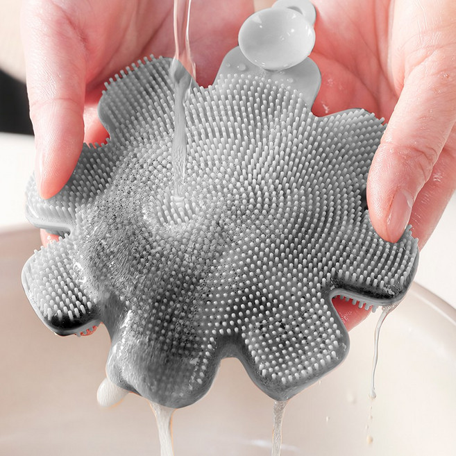 유하우스 설거지 기름기 제거 삶아쓰는 걸이형 흡착형 실리콘 수세미, 1개, 1개