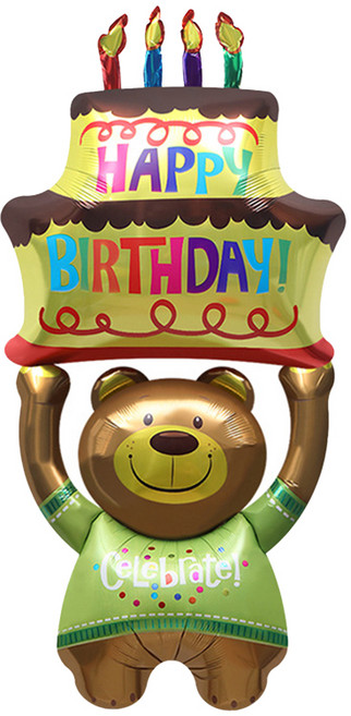 코히모 곰돌이 초대형 생일 파티 벌룬 은박 풍선 5W0450, 1개, 혼합색상