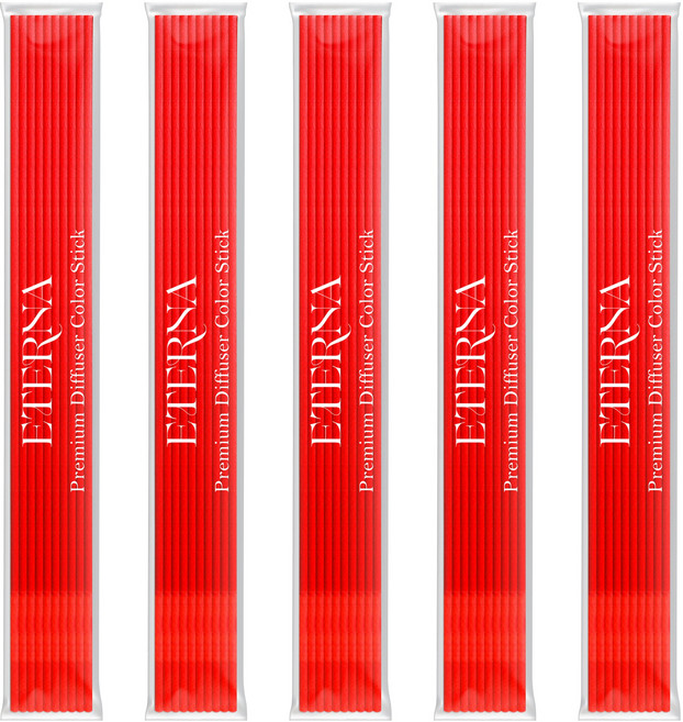 에테르나 프리미엄 고밀도 디퓨져 컬러 섬유스틱, 레드, 50개입, 1개