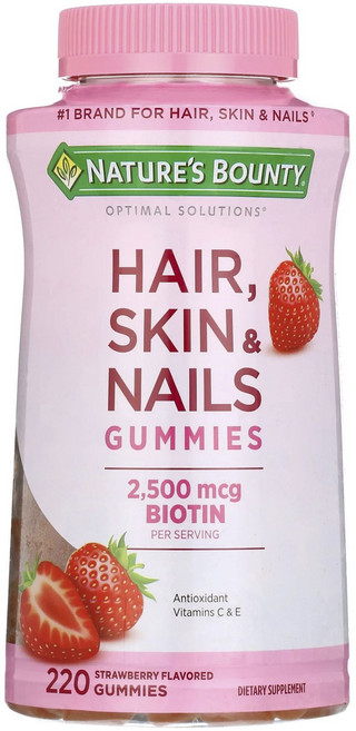 NATURE'S BOUNTY 生物素營養軟糖 2500mcg 草莓口味, 1罐, 220顆