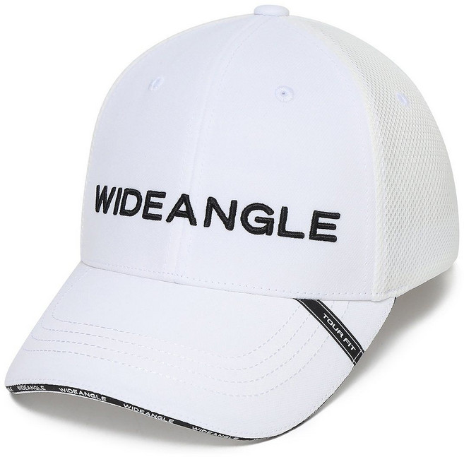 와이드앵글 남성 CO 스트레치 투어핏 6쪽캡 WMP23C05W2 3092824, 화이트, 1개