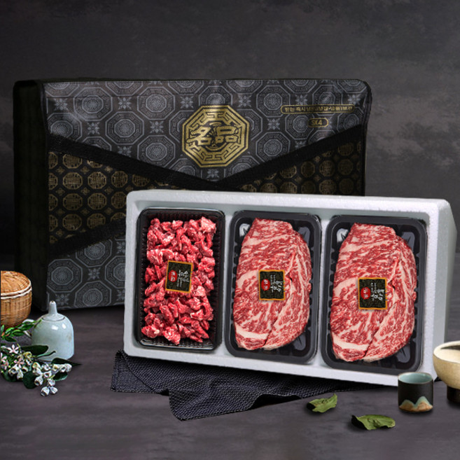 [아이원세븐] [한우마을] 숙성한우 등심300gx2팩+국거리300g/2등급, 1개, 상세 설명 참조, 상세 설명 참조