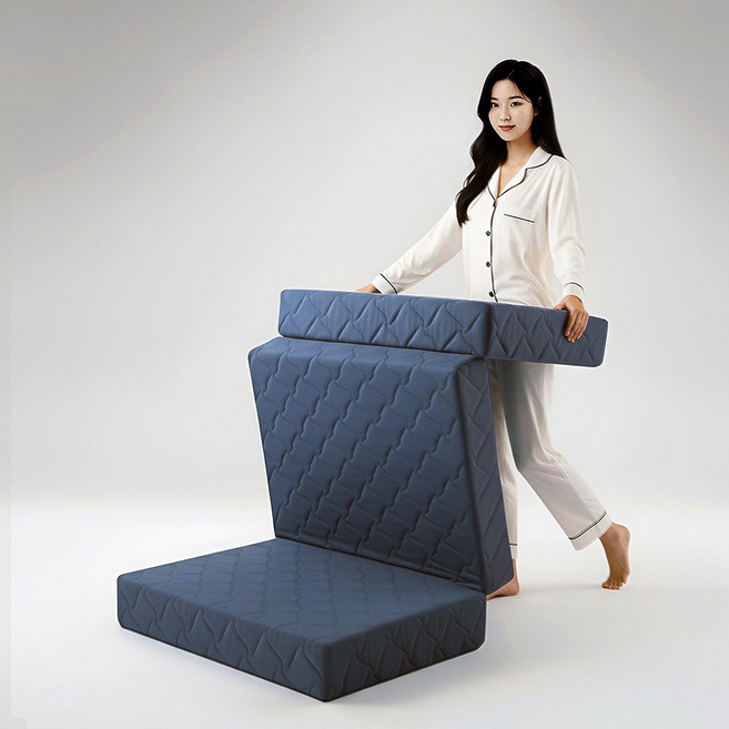 로안슬립 국내제작 3단 접이식 매트리스 라지킹 사이즈